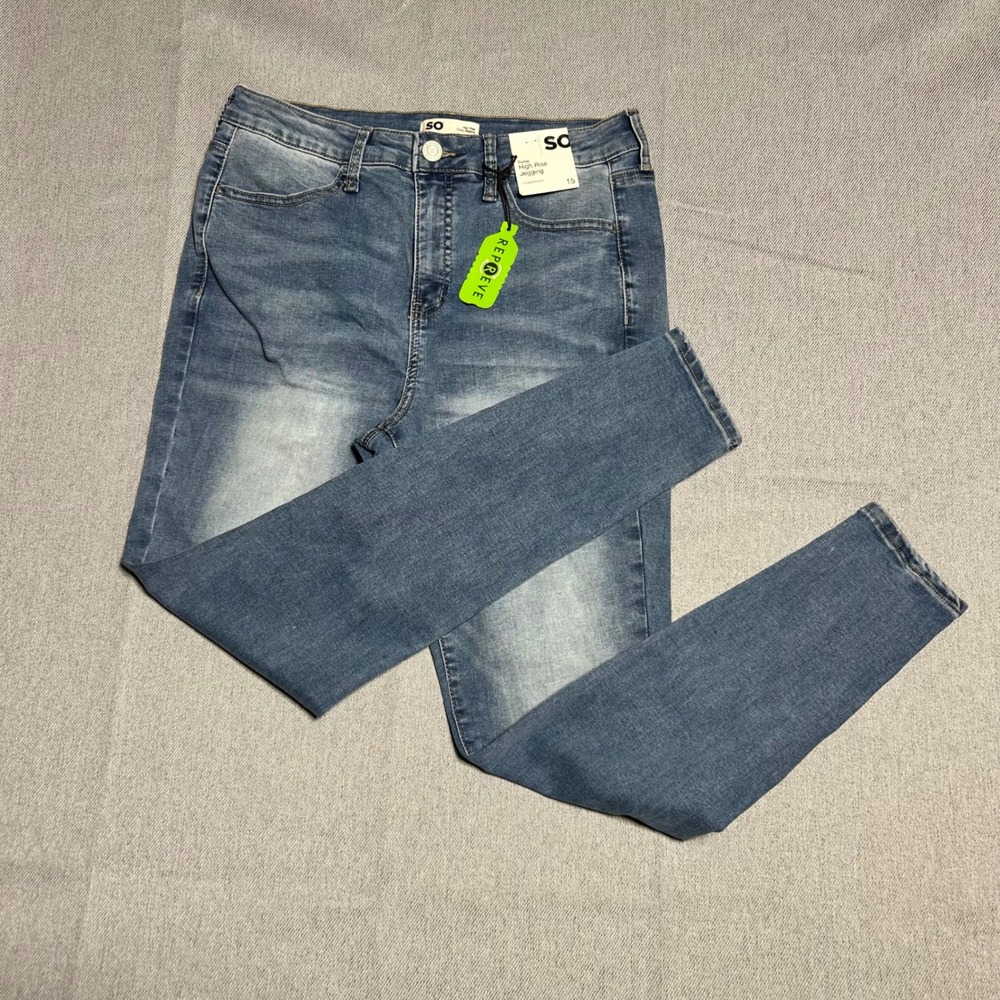 SO Junior Curvy High Rise Jegging Size 15 Blue Superstretch Repreve Denim